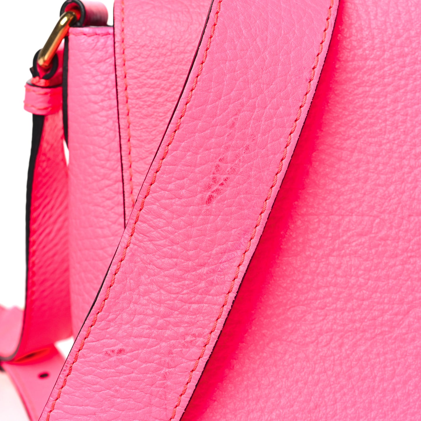 Calfskin Smooth Grain Small Burleigh Crossbody Bag Neon Pink