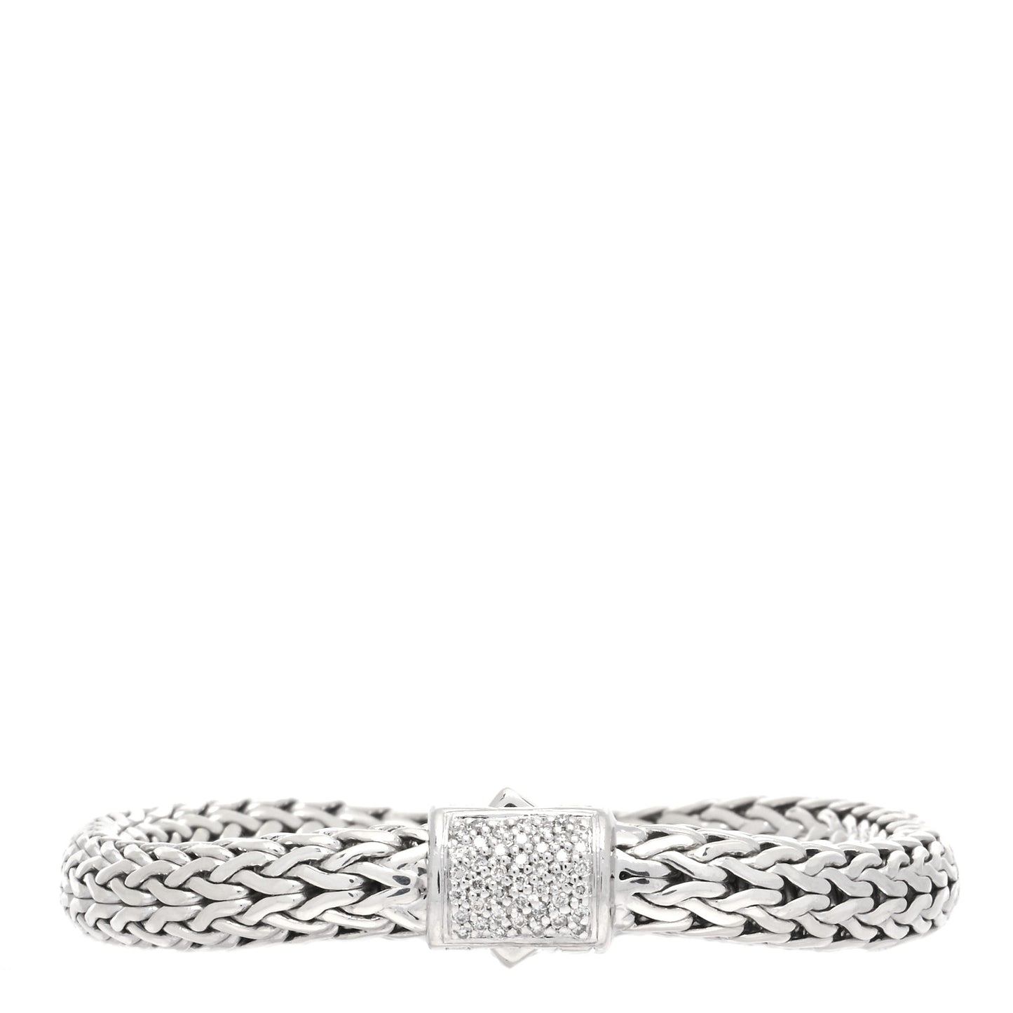 Sterling Silver Diamond 7.5mm Classic Chain Bracelet