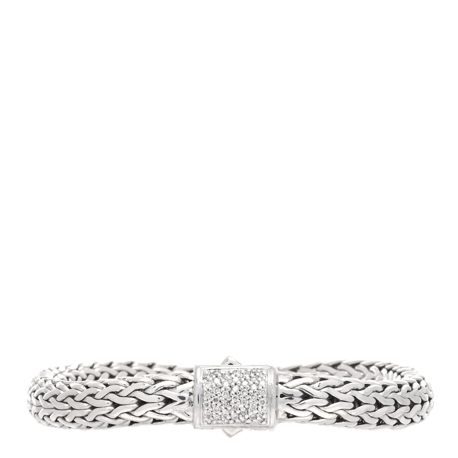 John Hardy Sterling Silver Diamond 7.5mm Classic Chain Bracelet 1 of 4