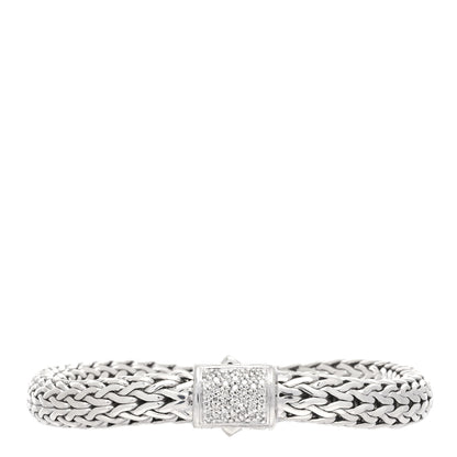 John Hardy Sterling Silver Diamond 7.5mm Classic Chain Bracelet 1 of 4