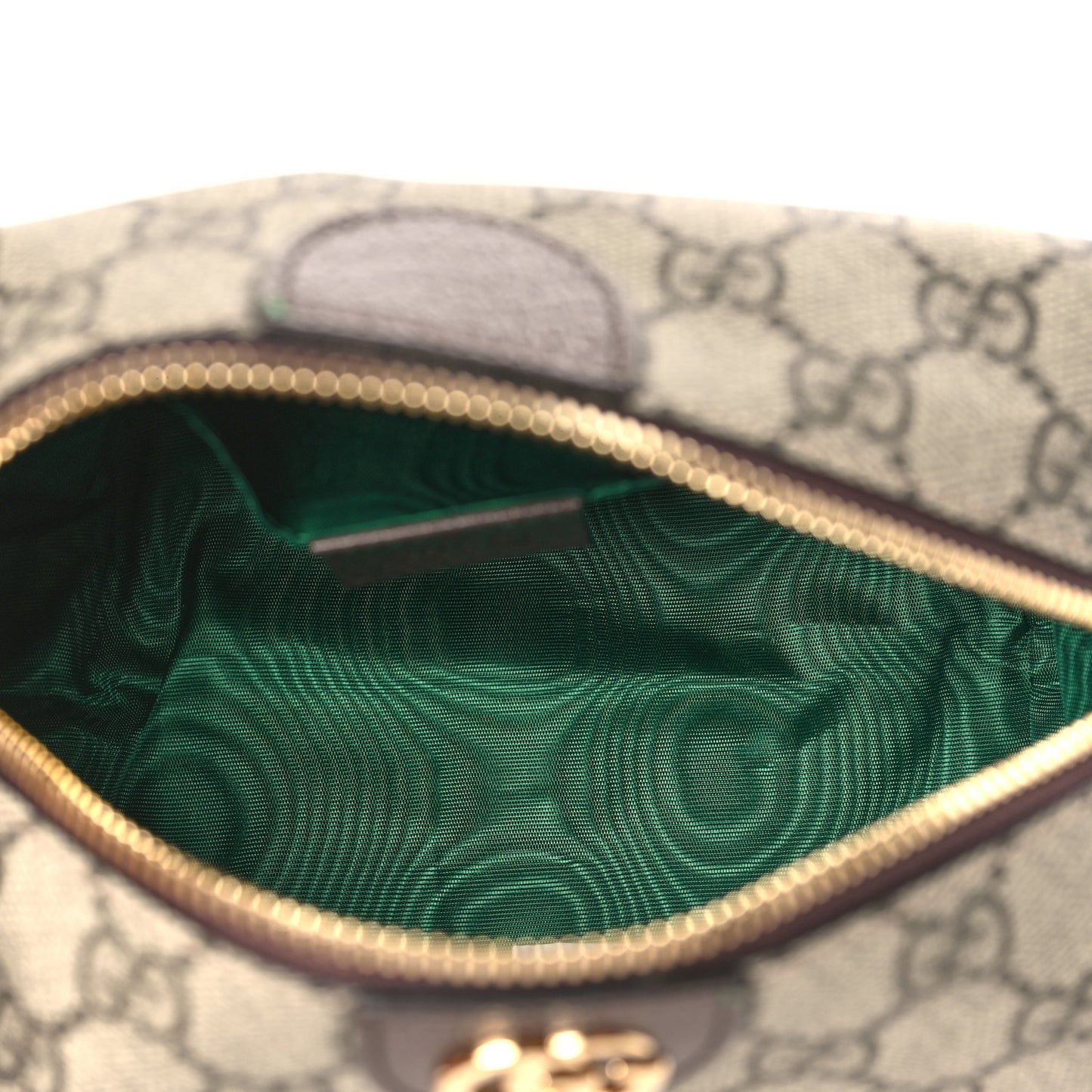 Soft GG Supreme Monogram Calfskin Medium Ophidia Cosmetic Case Beige Ebony New Acero