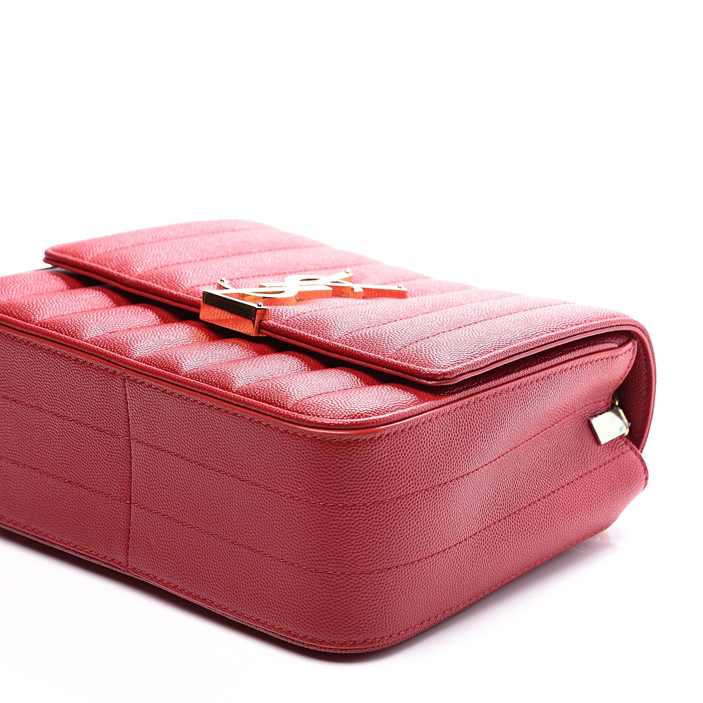 Grain De Poudre Matelasse Monogram Medium Vicky Chain Bag Red