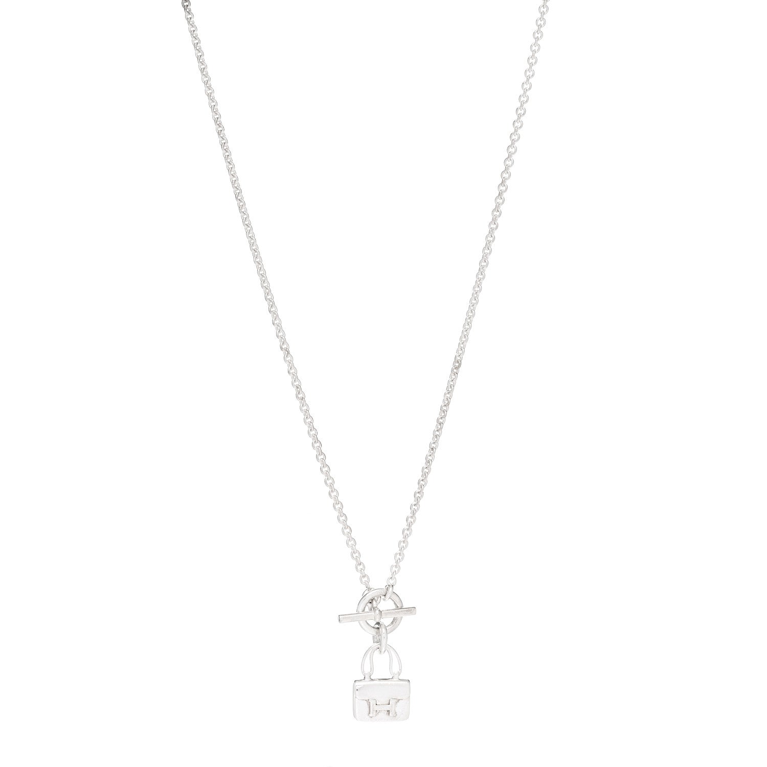 Hermes Sterling Silver Constance Amulettes Pendant Necklace 1 of 6