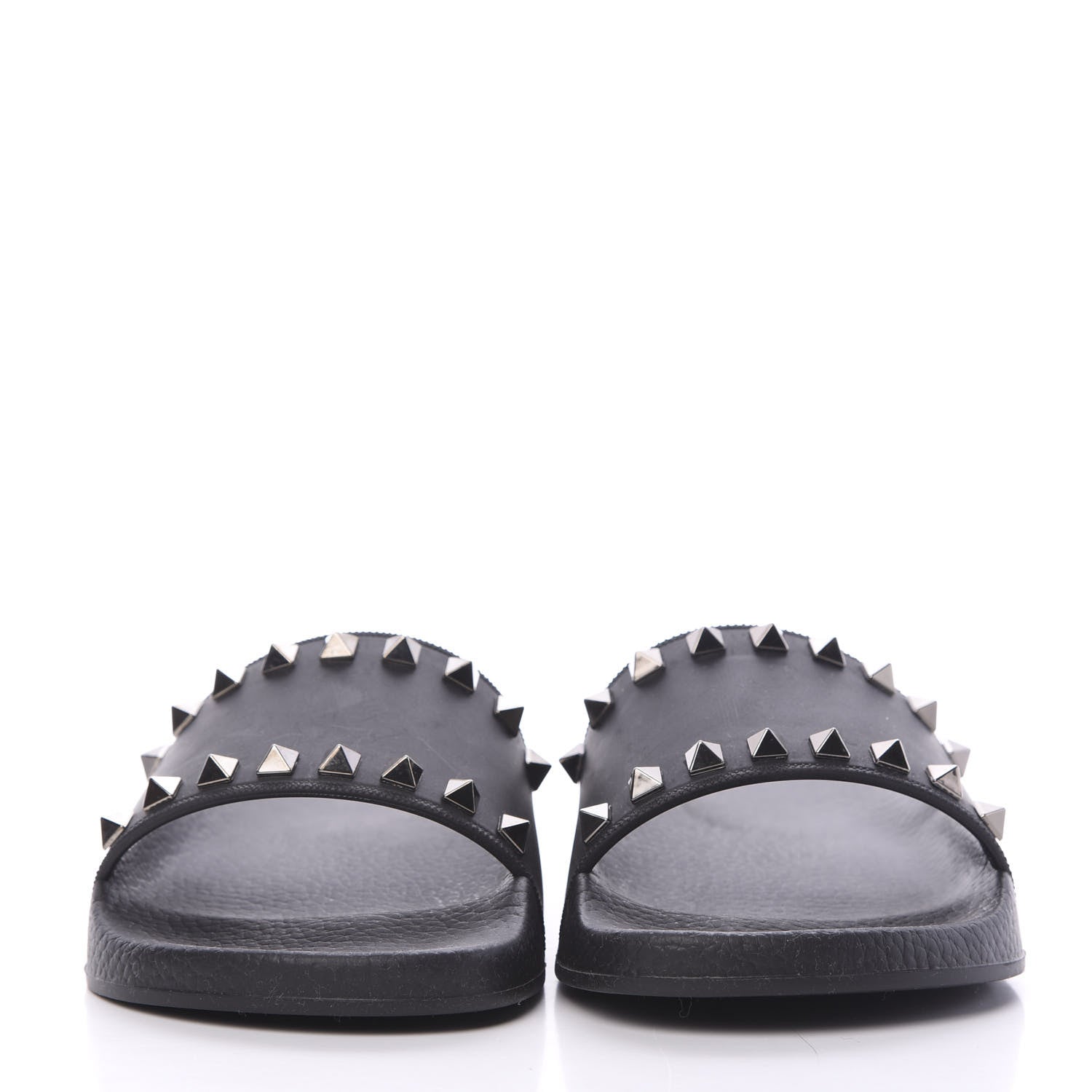 Valentino Garavani Rubber Rockstud Slide Sandals 36 Black 2 of 7