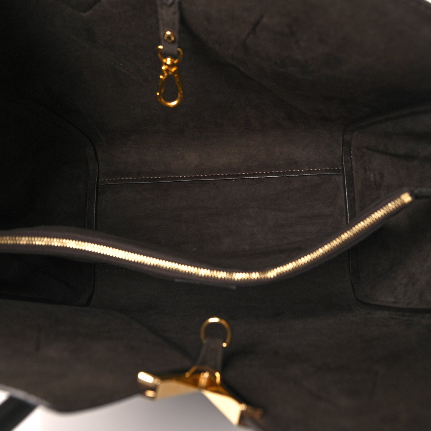 Calfskin Monogram Kimono Tote Black