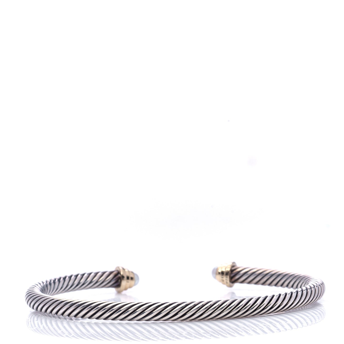 Sterling Silver 14K Yellow Gold Pearl 4mm Cable Kids Birthstone Bracelet
