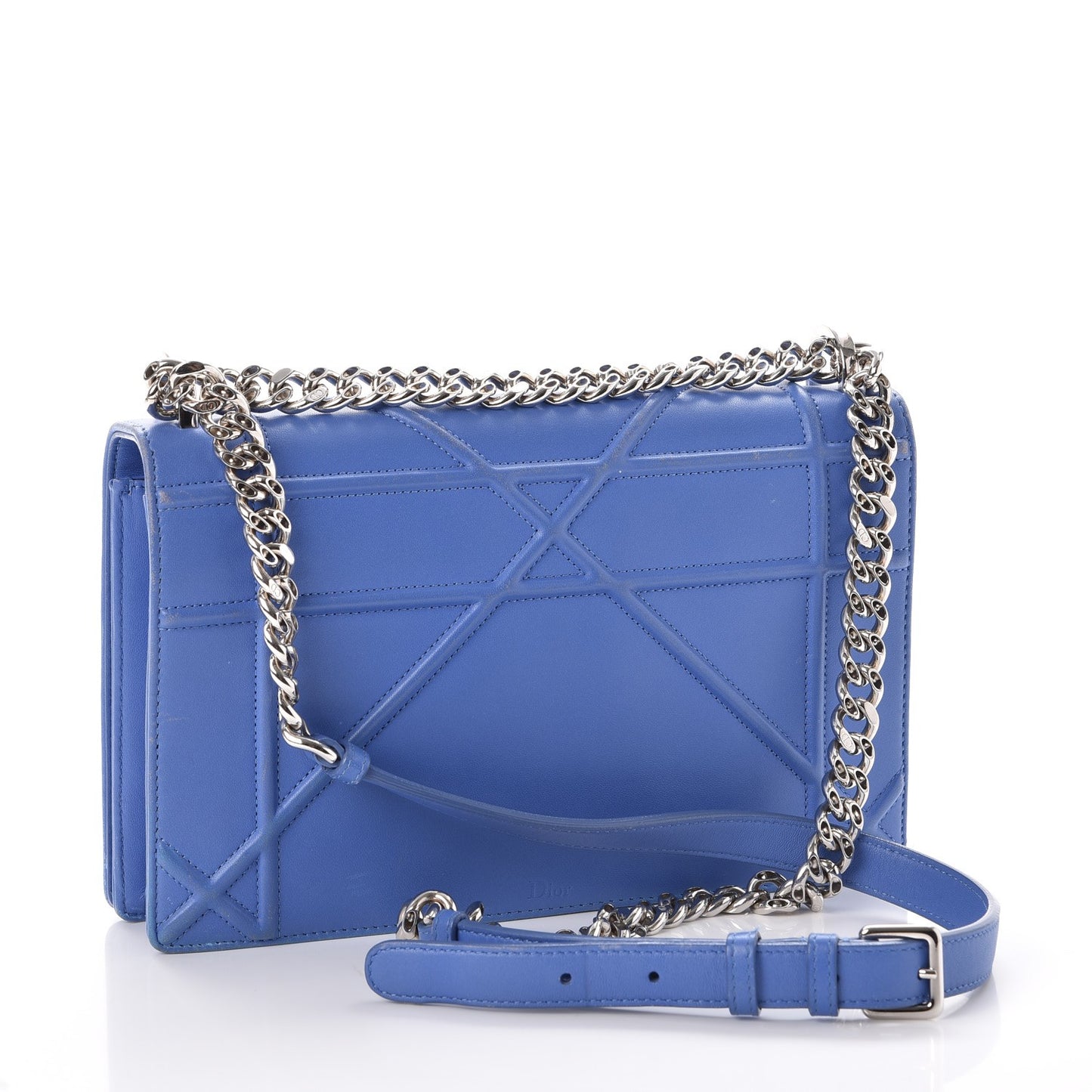 Lambskin Medium Diorama Flap Bag Blue