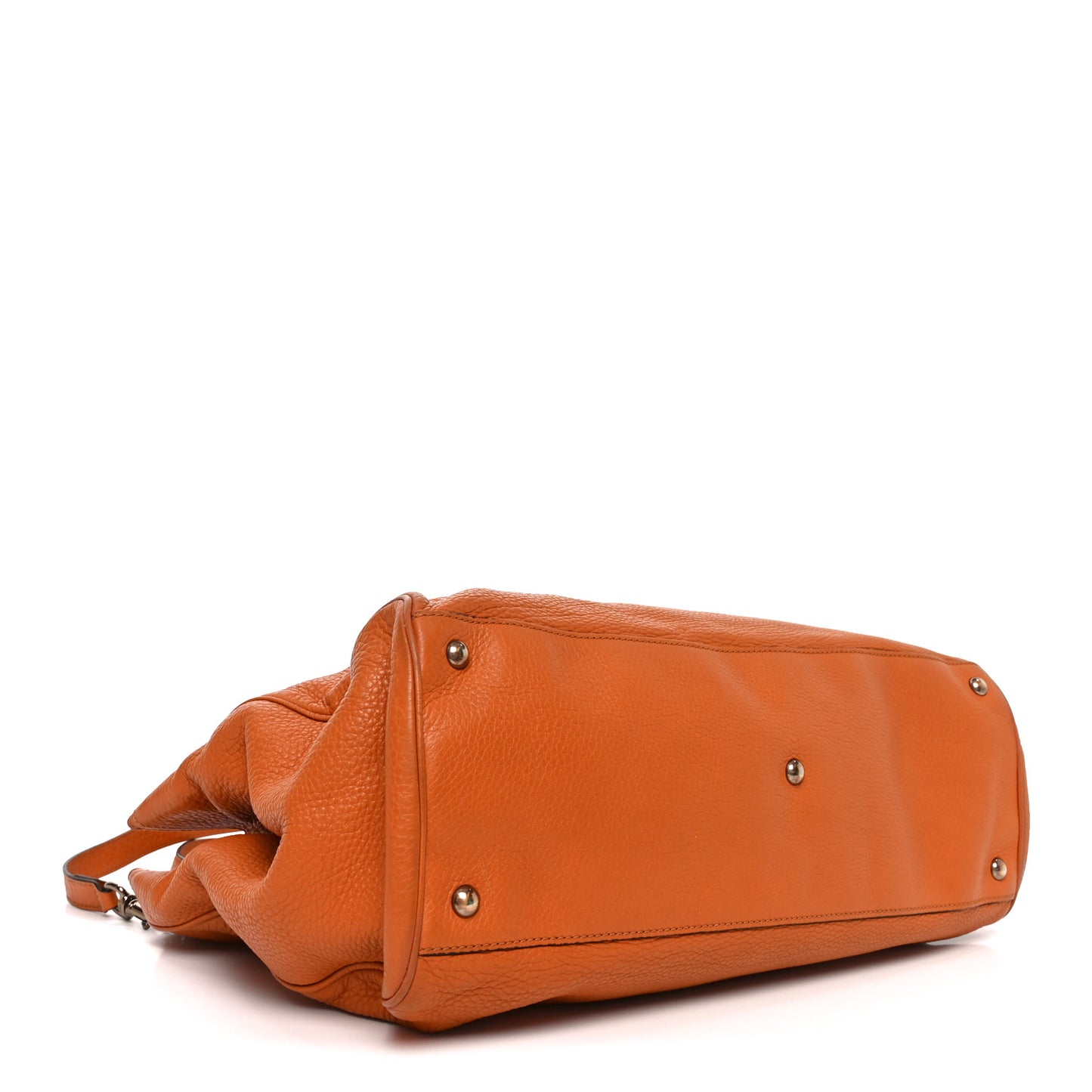 Cellarius Calfskin Large Bamboo Shopper Tote Orange