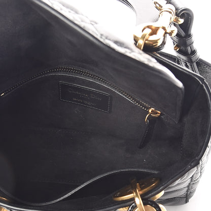 Christian Dior Crinkled Patent Cannage Small Lucky Badges My Lady Dior Black 5 of 13