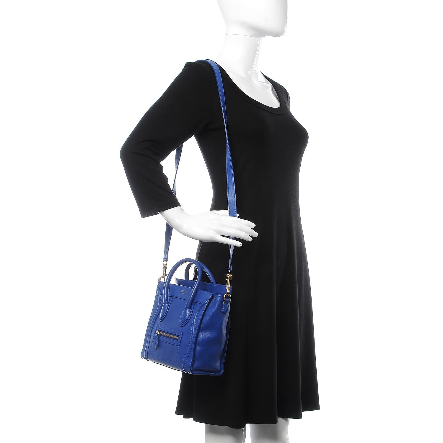 Celine Smooth Calfskin Nano Luggage Royal Blue 2 of 8