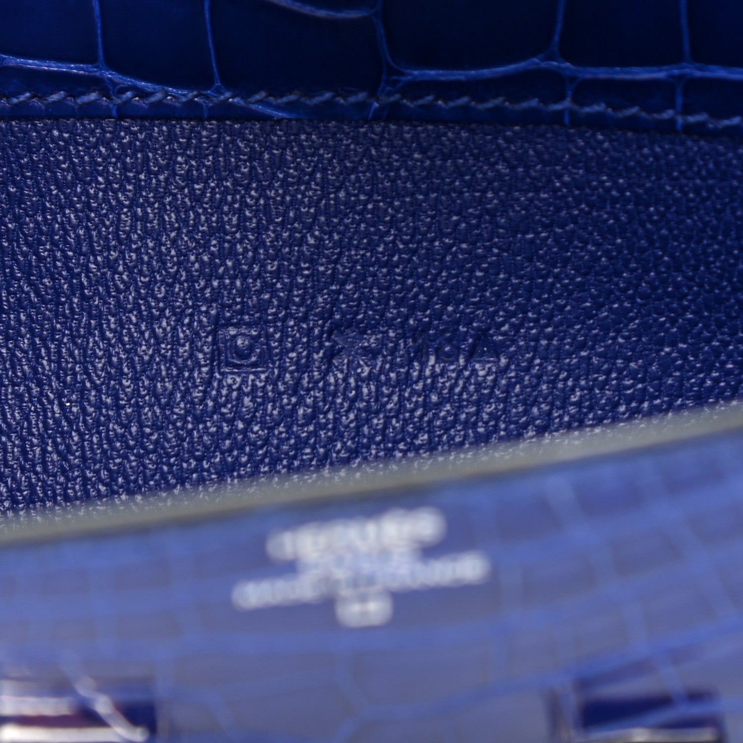 Hermes Shiny Alligator Constance Long Wallet Bleu Electric 7 of 11