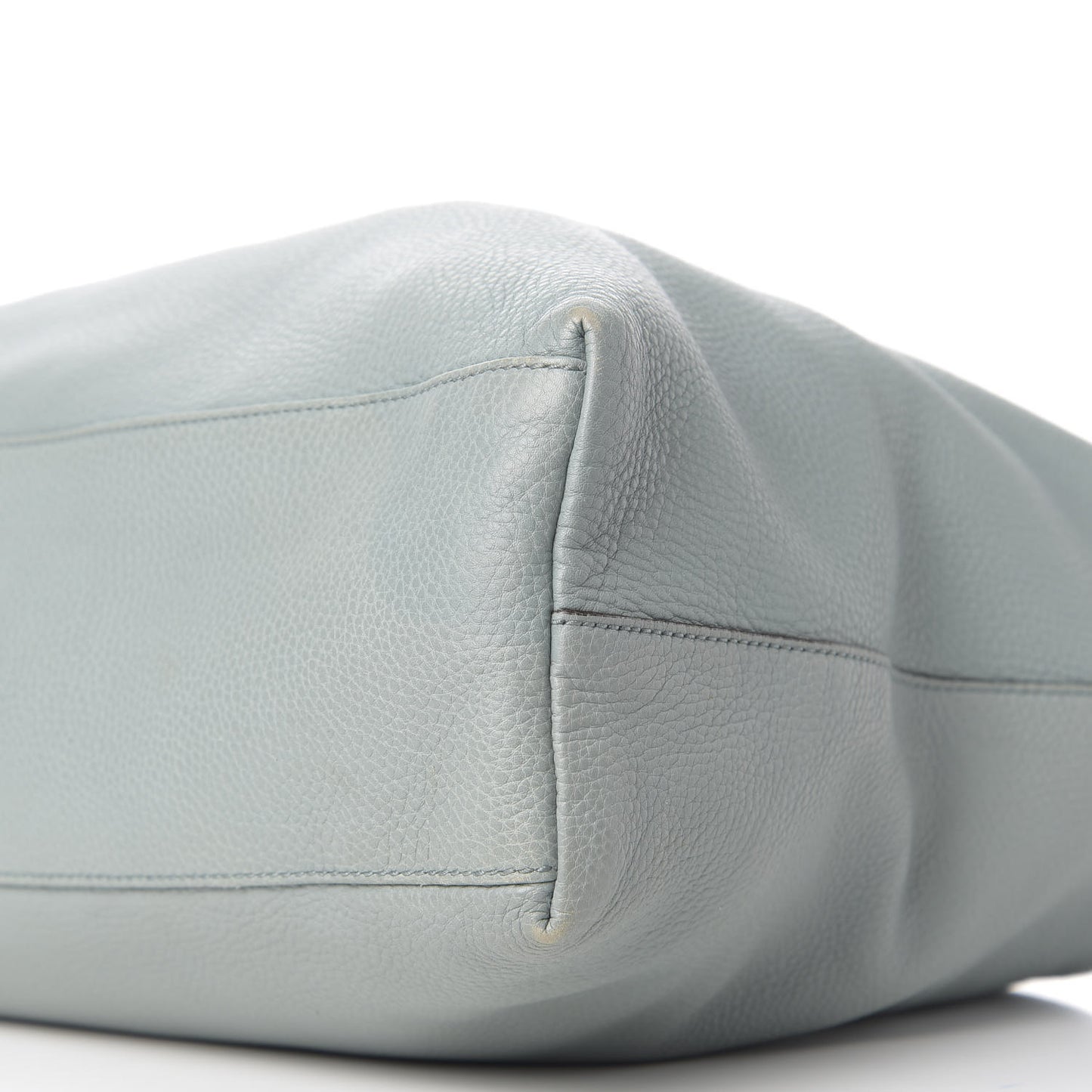 Pebbled Calfskin Twill Hobo Light Blue