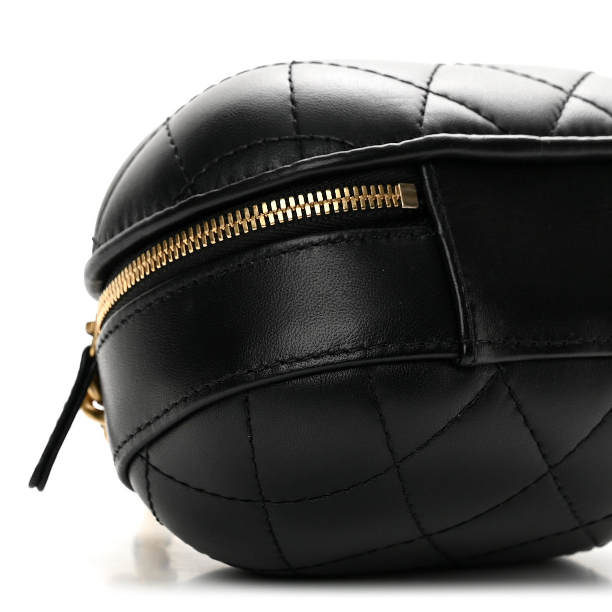 Lambskin Quilted Small CC Bubble Vanity Case Black