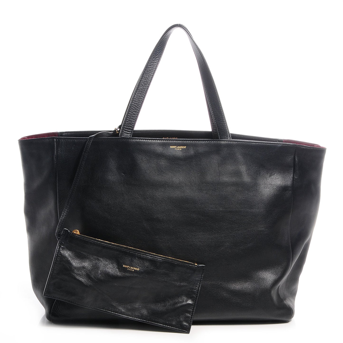 Calfskin Suede Reversible Shopper Tote Noir Amarena