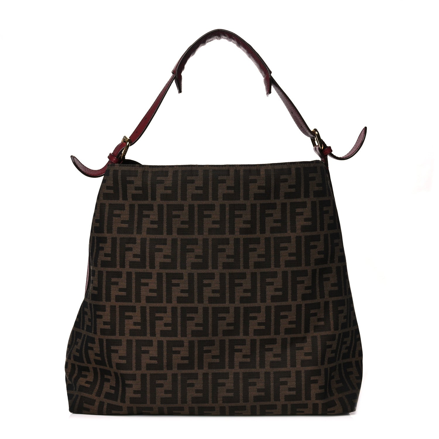 Fendi Zucca Vitello Artic Small Hobo Tobacco Castagna 1 of 22
