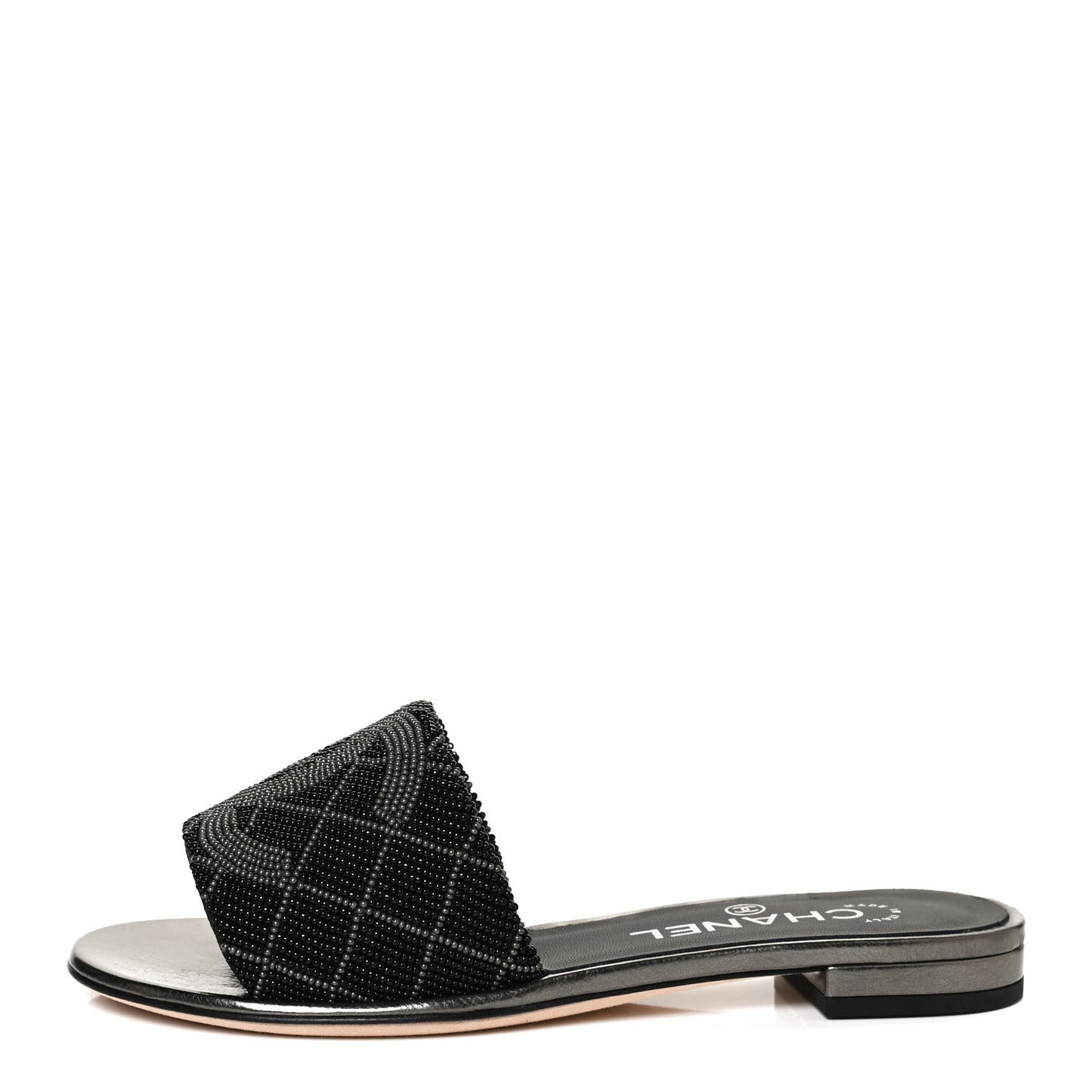 Pearl Embroidery CC Mules 36 Black