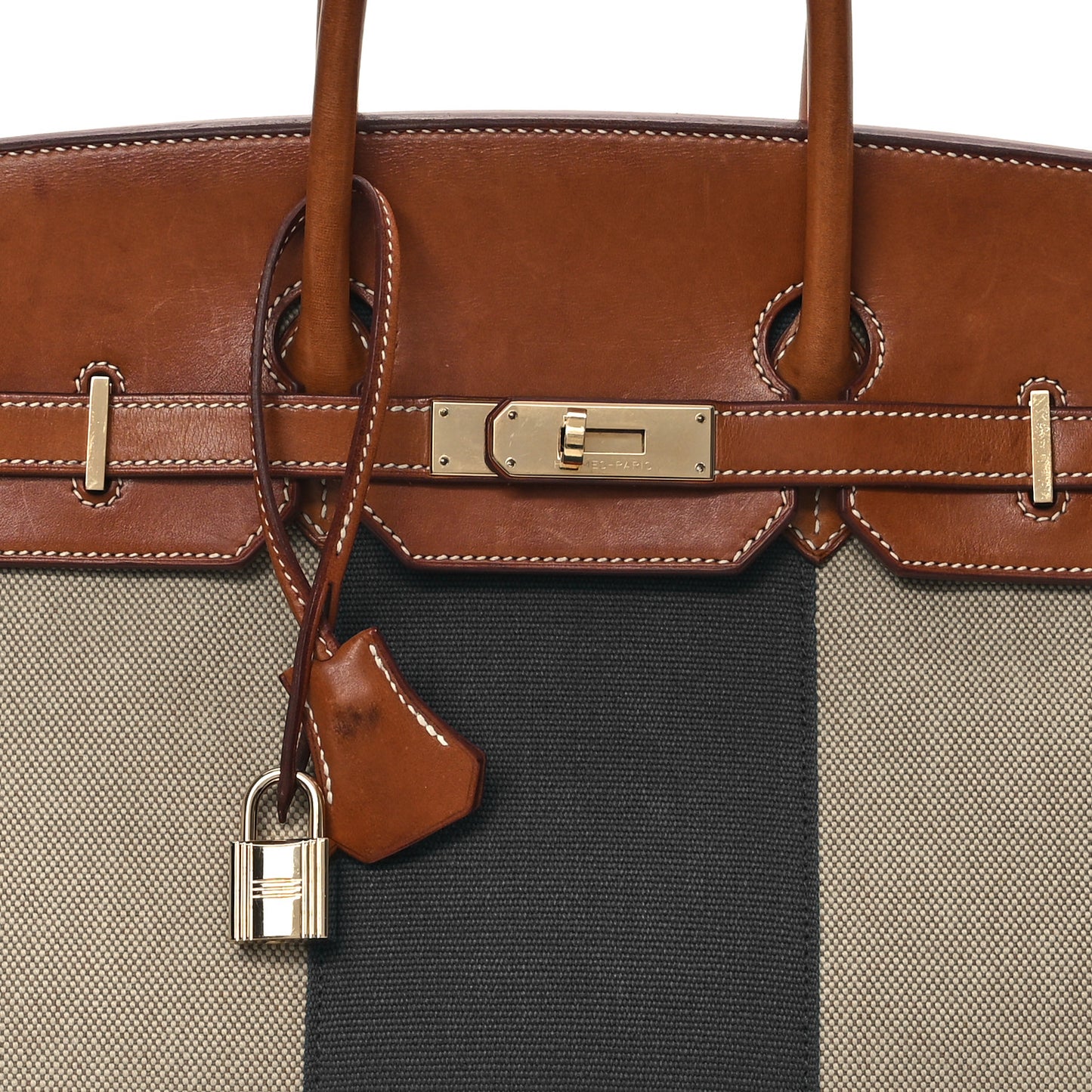 Toile Natural Barenia Flag Birkin 35 Fauve