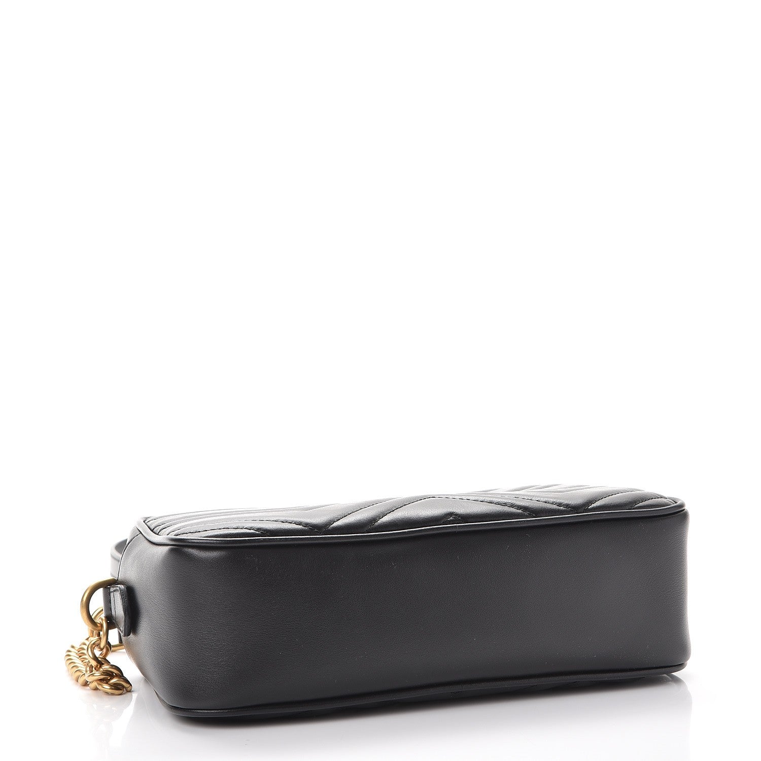 Gucci Calfskin Matelasse Small GG Marmont Chain Shoulder Bag Black 4 of 8