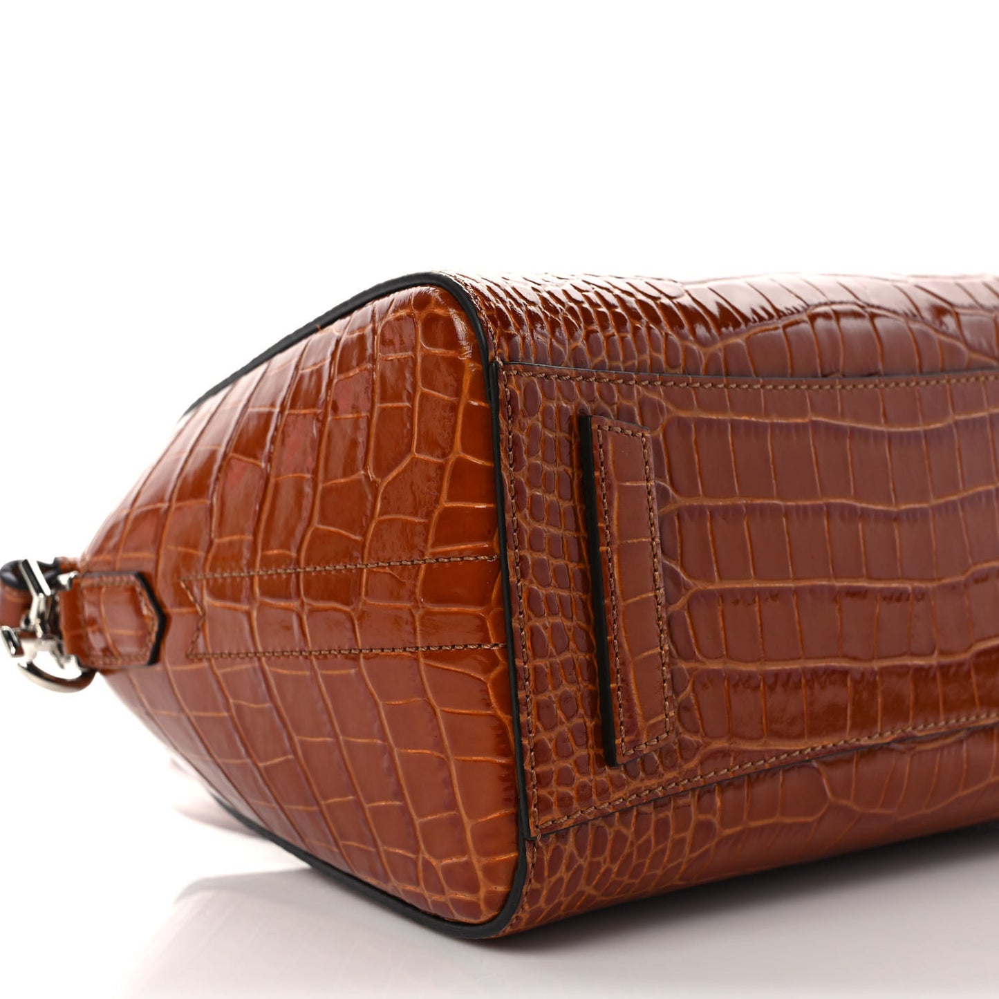 Calfskin Crocodile Embossed Mini Antigona Tan