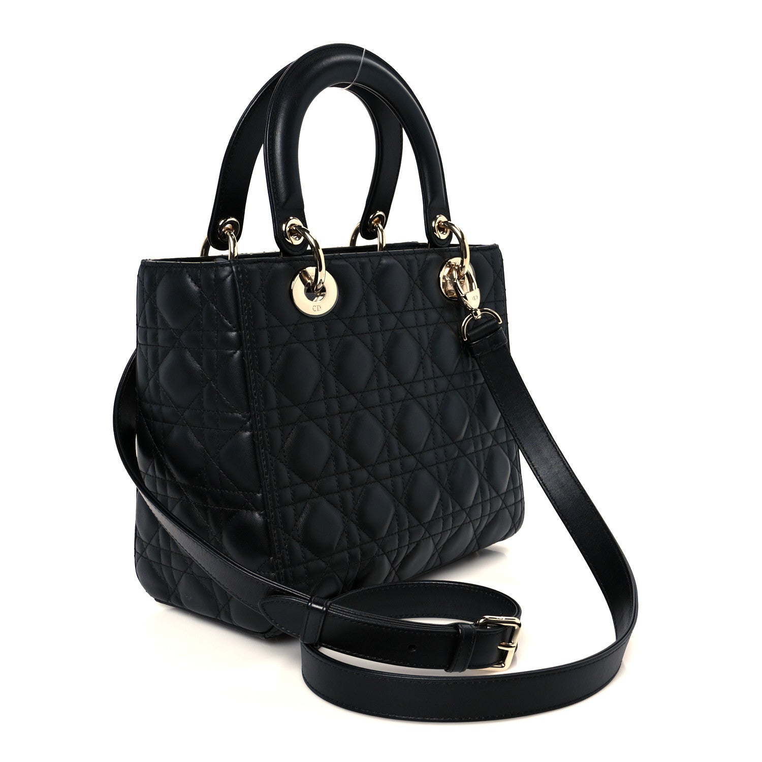 Christian Dior Lambskin Cannage Medium Lady Dior Black 3 of 10