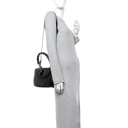 Gucci Boarded Dyana Lux Calfskin Web Monochrome Medium Bamboo 1947 Top Handle Bag Black 2 of 12