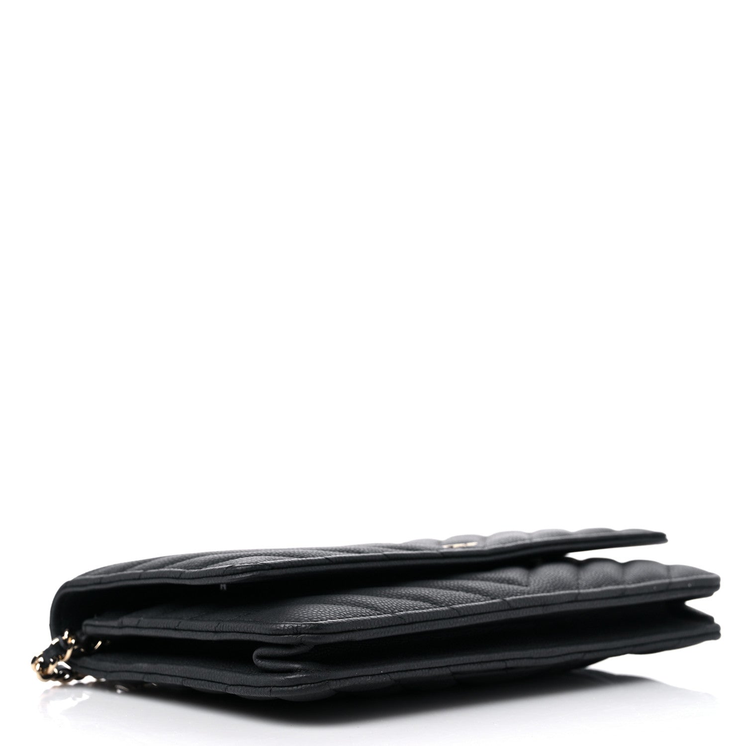 Chanel Caviar Chevron Quilted Wallet On Chain WOC Black 4 of 13