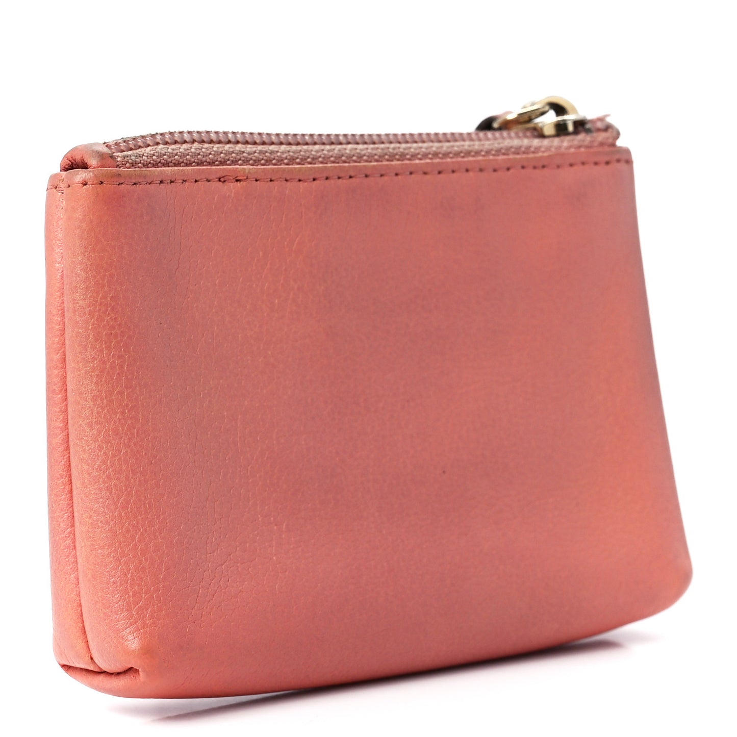 Goatskin Camellia Key Pouch Light Pink