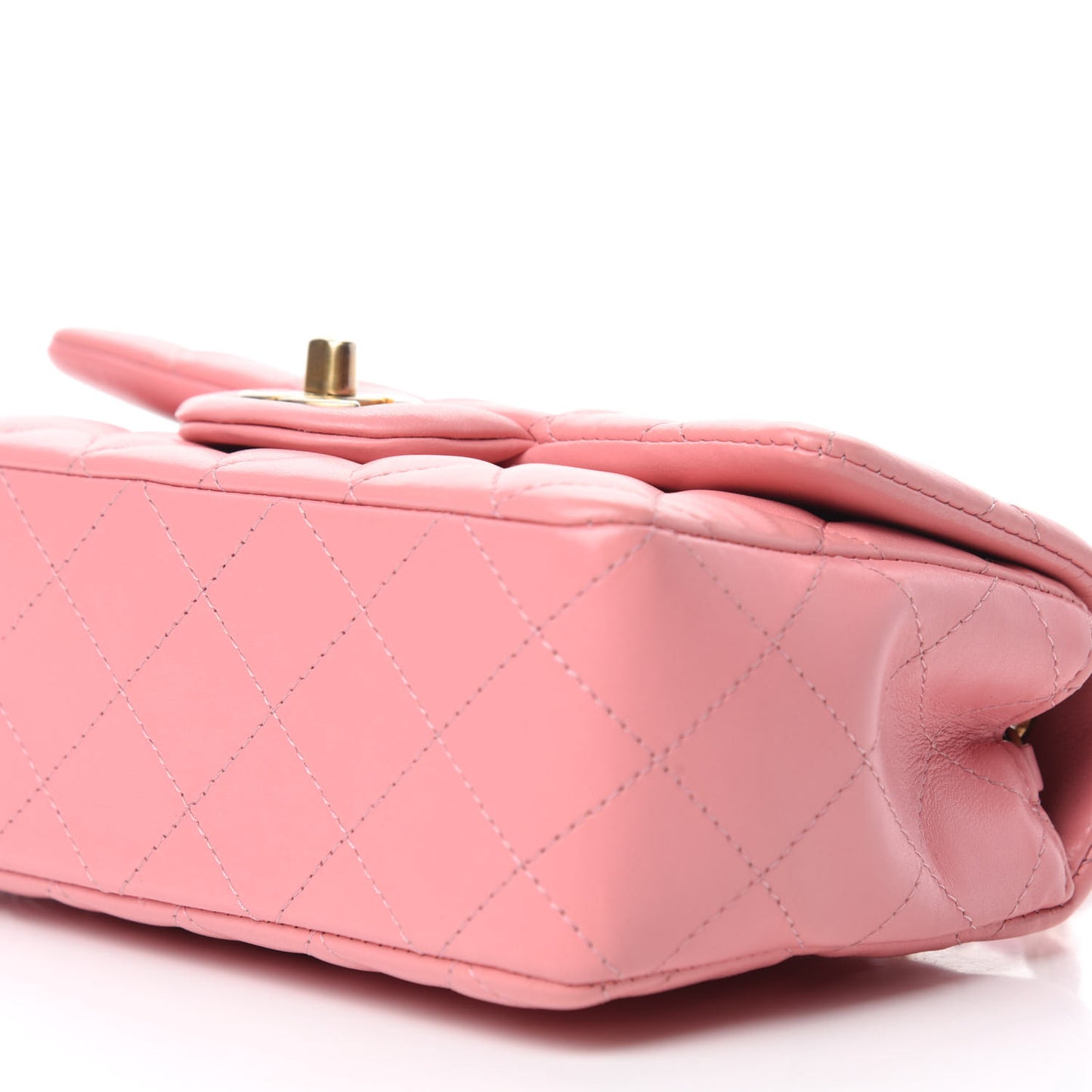 Lambskin Quilted Mini Rectangular Flap Pink