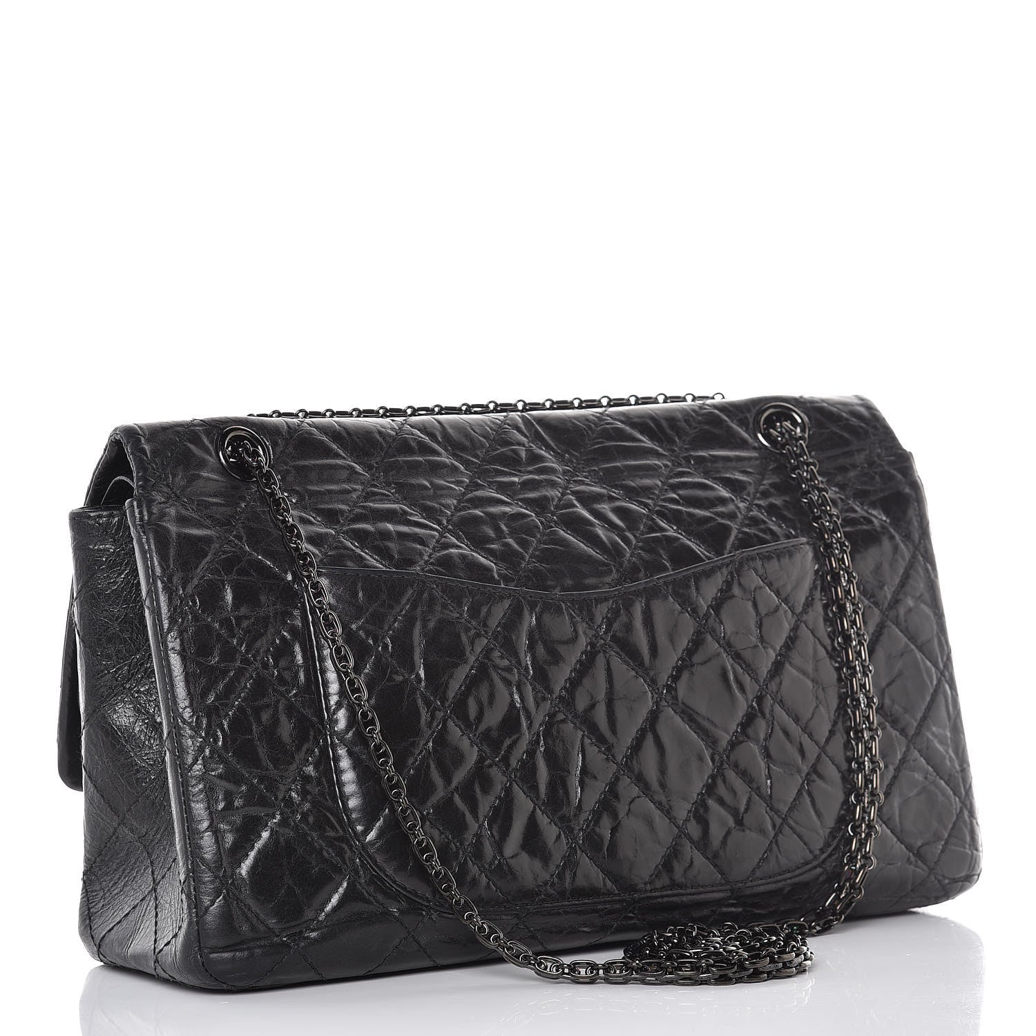 Chanel Glazed Aged Calfskin Quilted 2.55 Reissue 227 Flap So Black 3 of 11