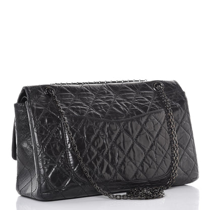 Chanel Glazed Aged Calfskin Quilted 2.55 Reissue 227 Flap So Black 3 of 11