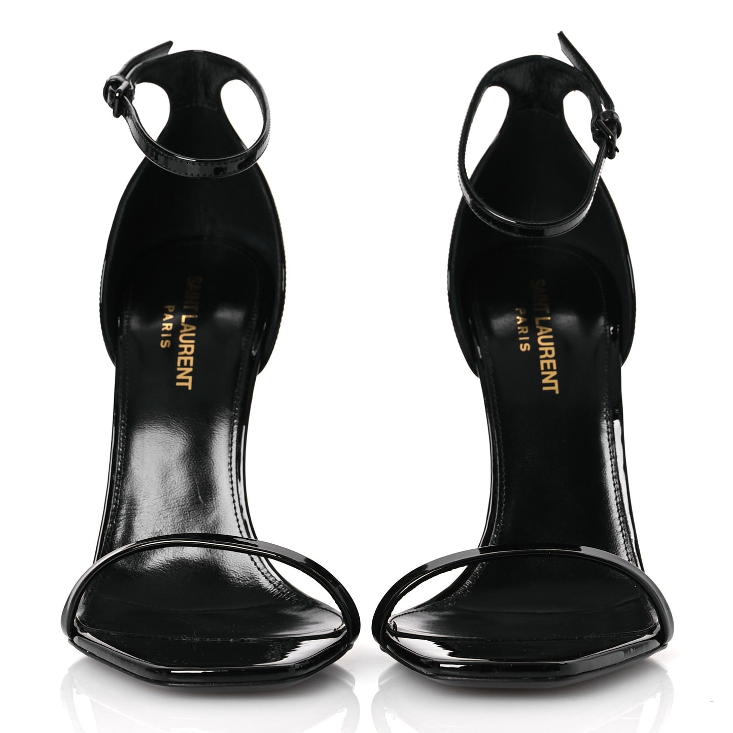 Patent Calfskin Opyum 110 Sandals 39.5 Black