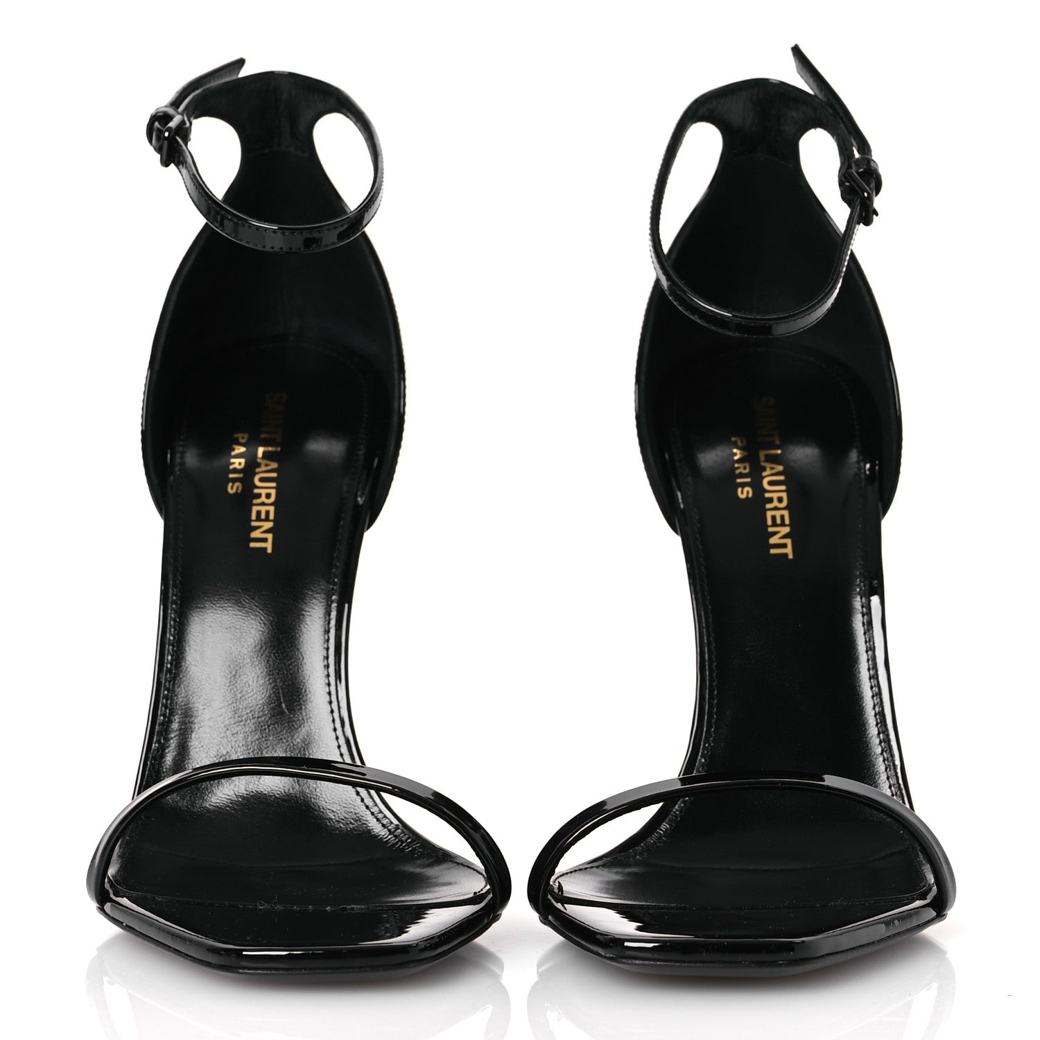 Saint Laurent Patent Calfskin Opyum 110 Sandals 39.5 Black 3 of 11
