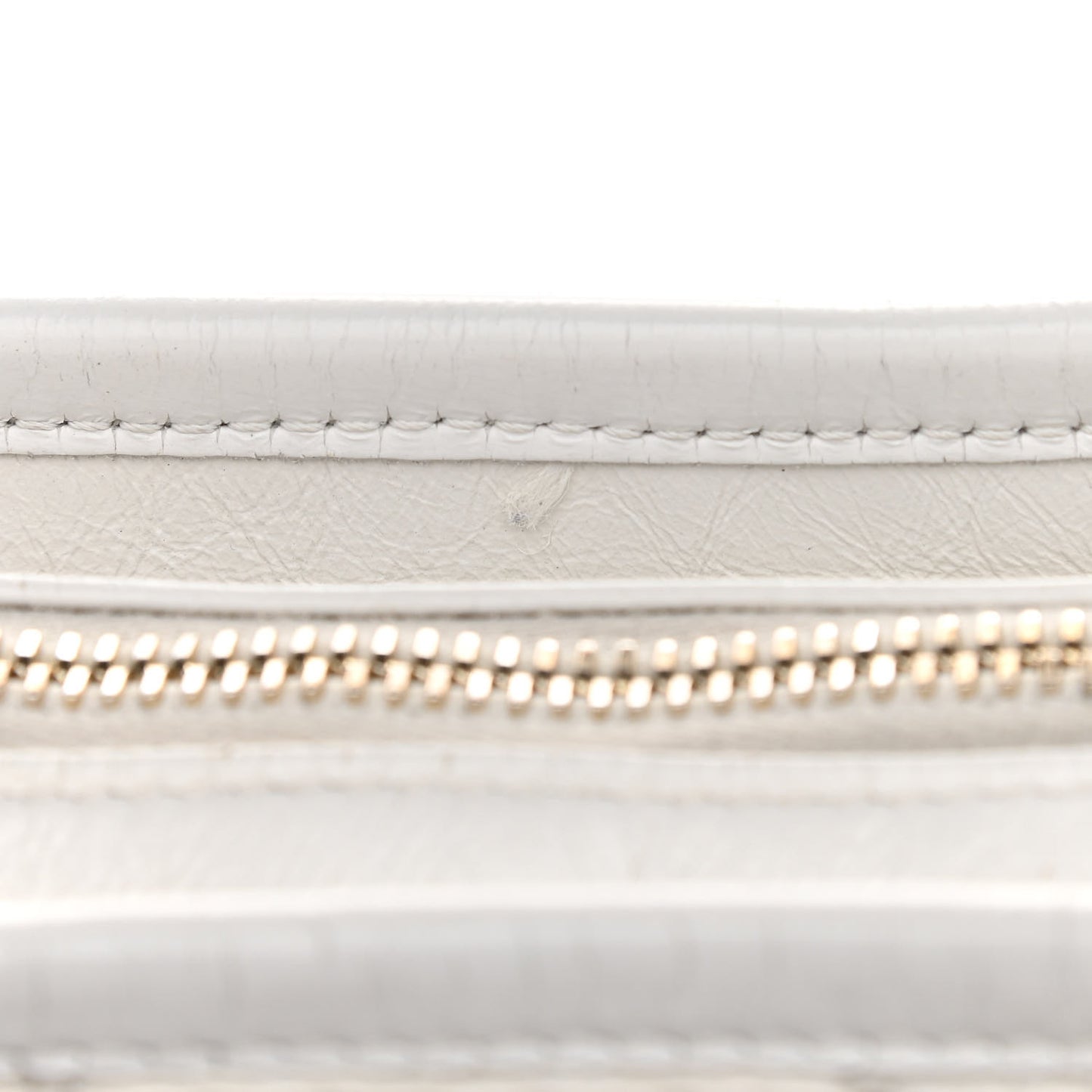 Aged Calfskin Quilted Small Gabrielle Hobo White