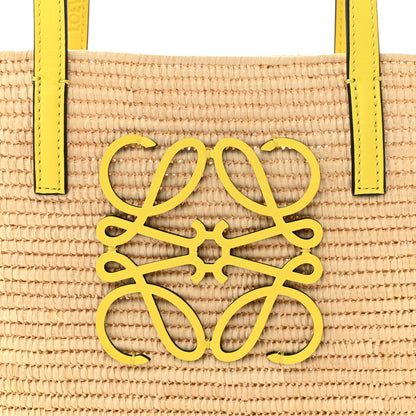 Loewe Raffia Square Mini Anagram Basket Tote Bag Natural Yellow 8 of 10