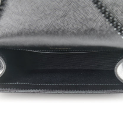 Saint Laurent Grain De Poudre Textured Mixed Matelasse Triquilt Small Monogram Satchel Black 5 of 10