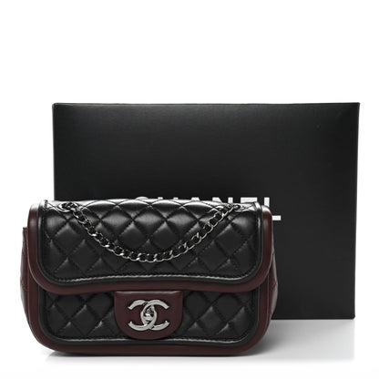 Chanel Lambskin Classic Twist Mini Rectangular Flap Black Burgundy 13 of 13