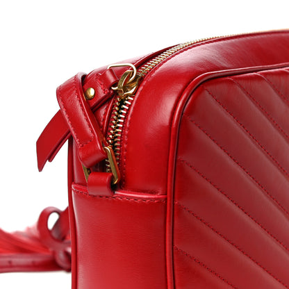 Saint Laurent Calfskin Matelasse Monogram Lou Camera Bag Rouge Eros 12 of 13