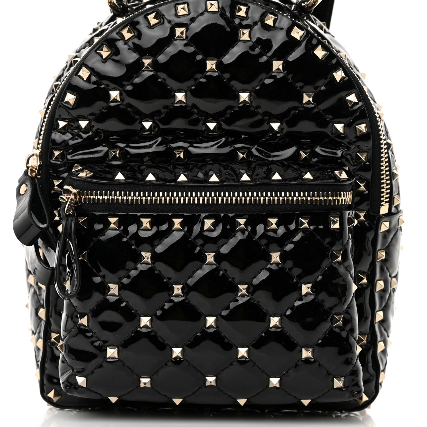 Valentino Garavani Patent Quilted Mini Rockstud Backpack Black 7 of 12