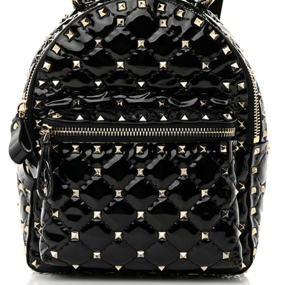 Valentino Garavani Patent Quilted Mini Rockstud Backpack Black 7 of 12