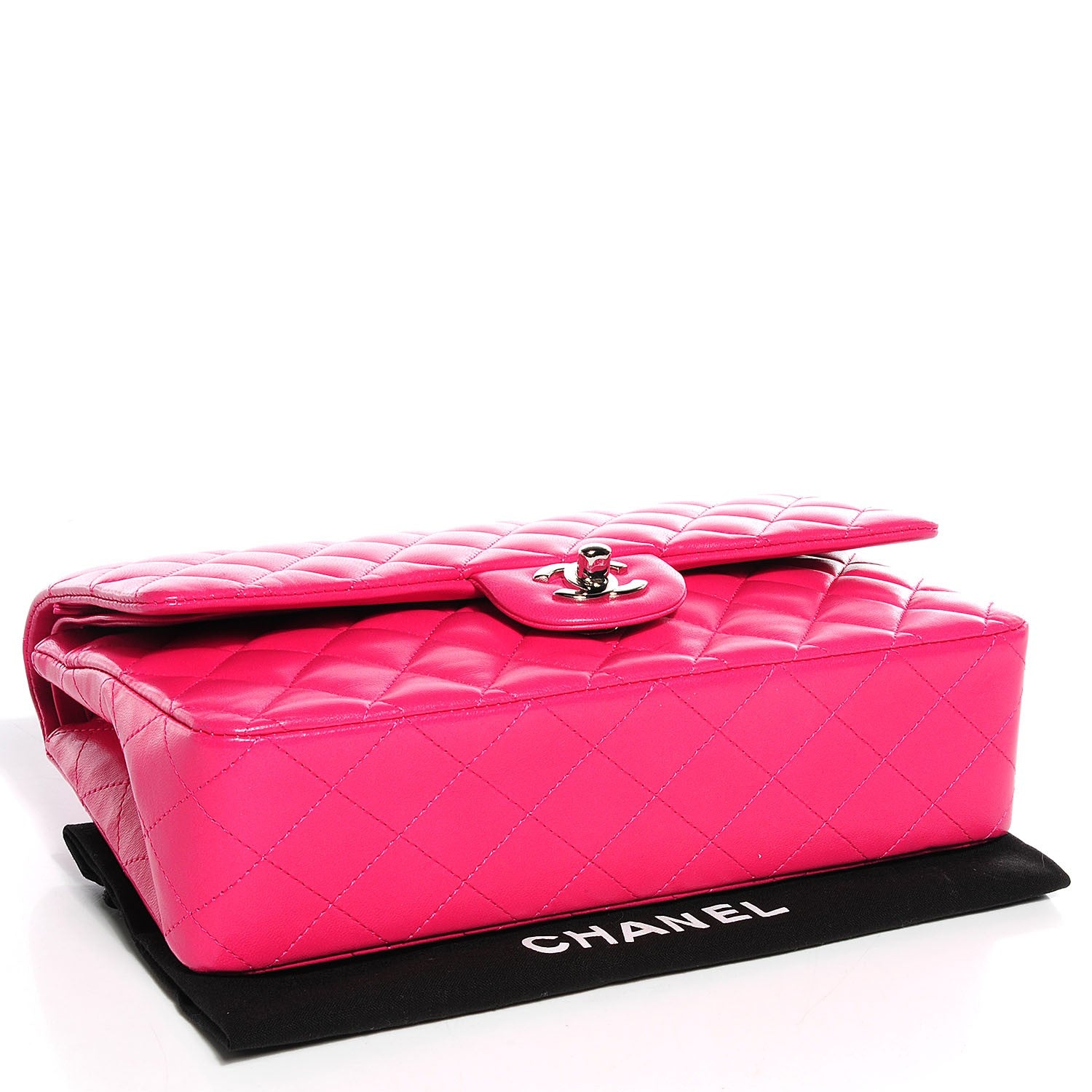 Chanel Lambskin Quilted Medium Double Flap Dark Pink 4 of 8