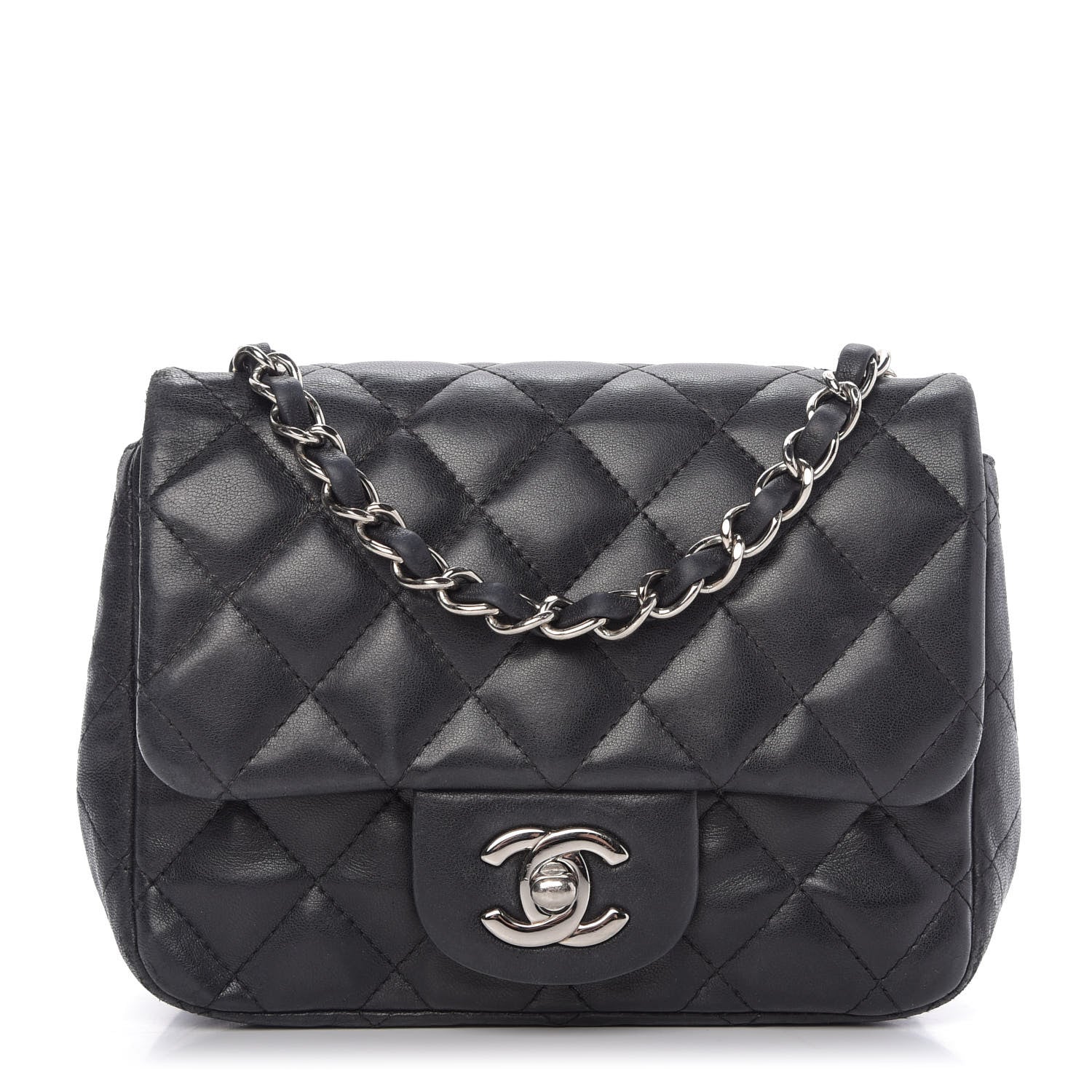 Chanel Lambskin Quilted Mini Square Flap Black 1 of 14