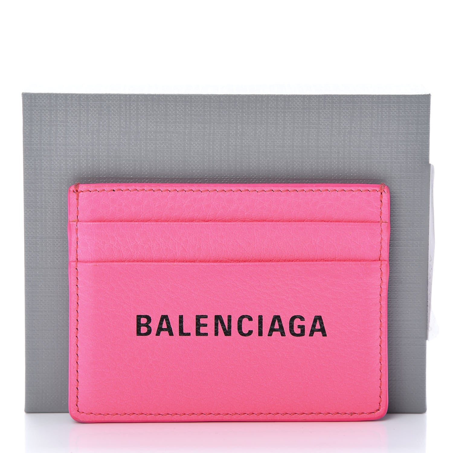 Balenciaga Calfskin Logo Everyday Multi Card Case Acid Pink Black 11 of 11