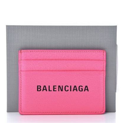 Balenciaga Calfskin Logo Everyday Multi Card Case Acid Pink Black 11 of 11