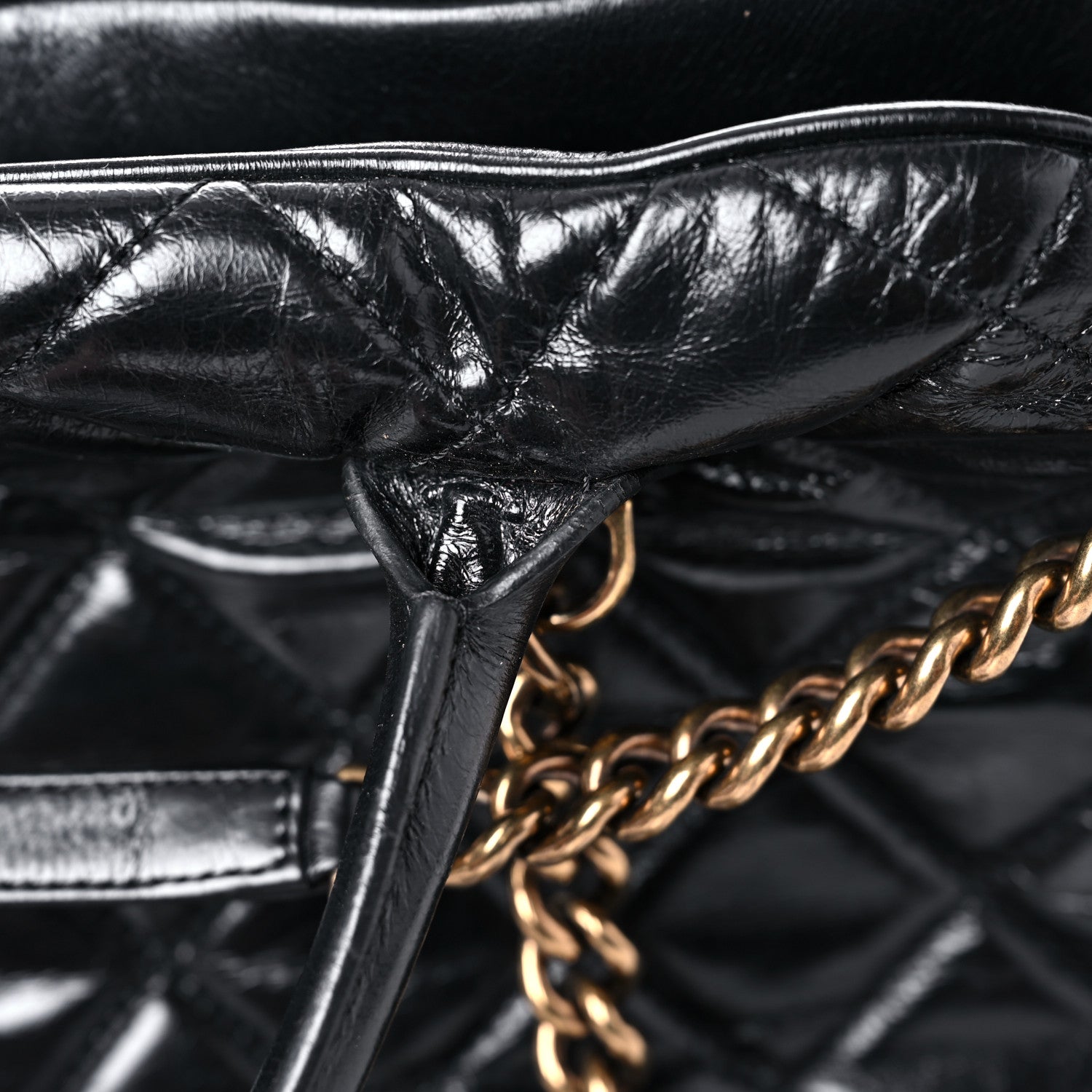 Chanel Glazed Calfskin Castle Rock Bowling Bag Black 16 of 19