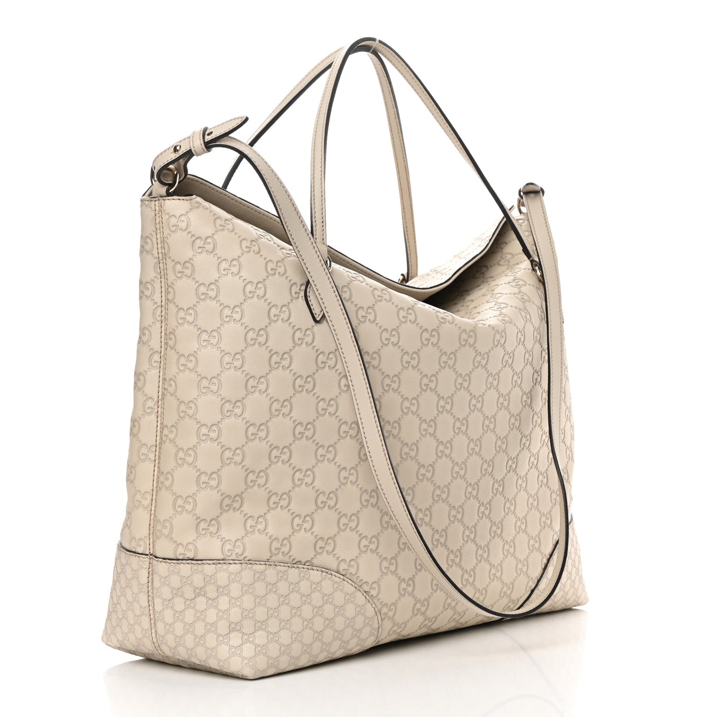 Guccissima Large Bree Foldover Tote Off White