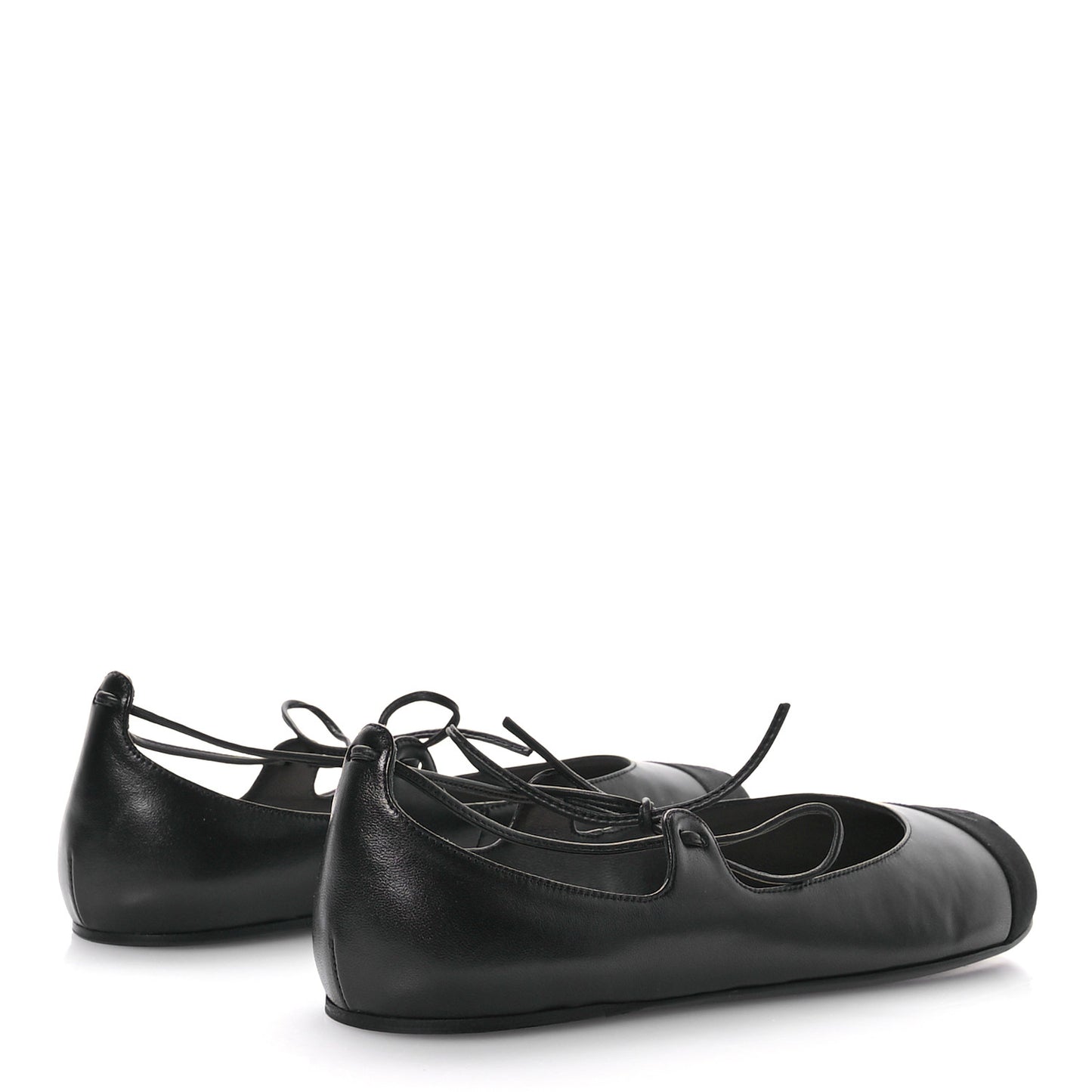 Lambskin Grosgrain Mary Jane Flats 38.5 Black