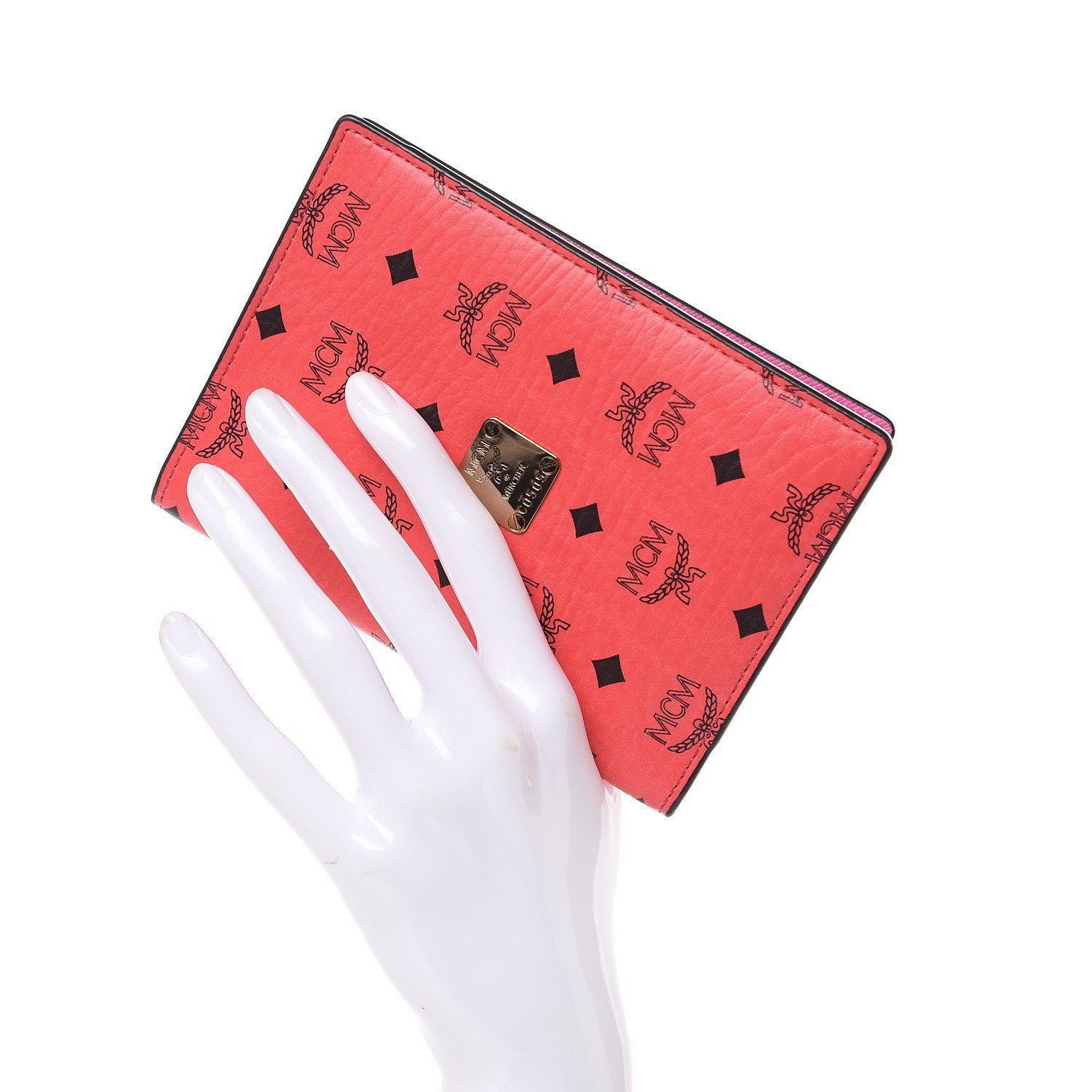 MCM Visetos Passport Holder Coral Pink 2 of 7