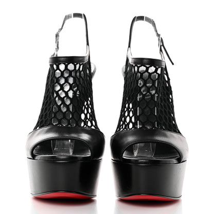 Christian Louboutin Kid Resille Plougesta Alta 150 Sandals 37 Black 2 of 7