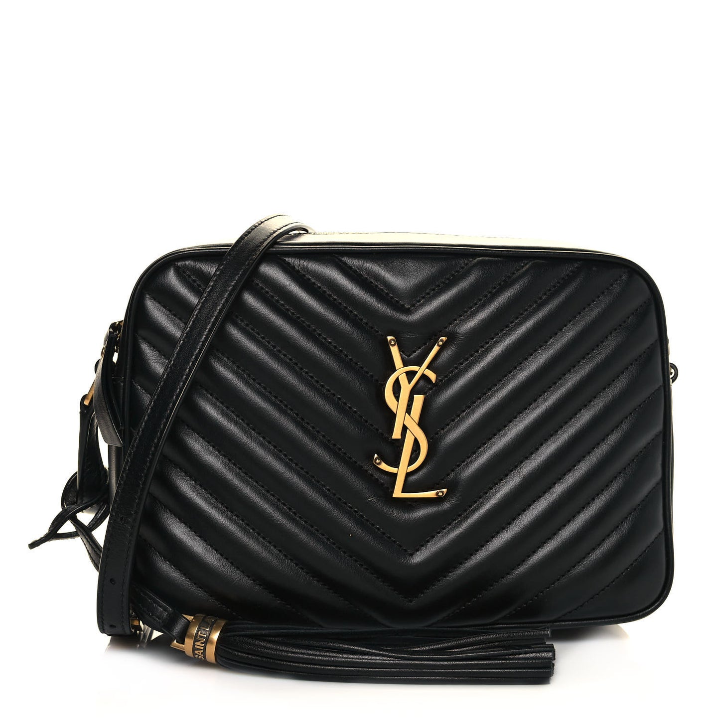 Calfskin Matelasse Monogram Lou Camera Bag Black