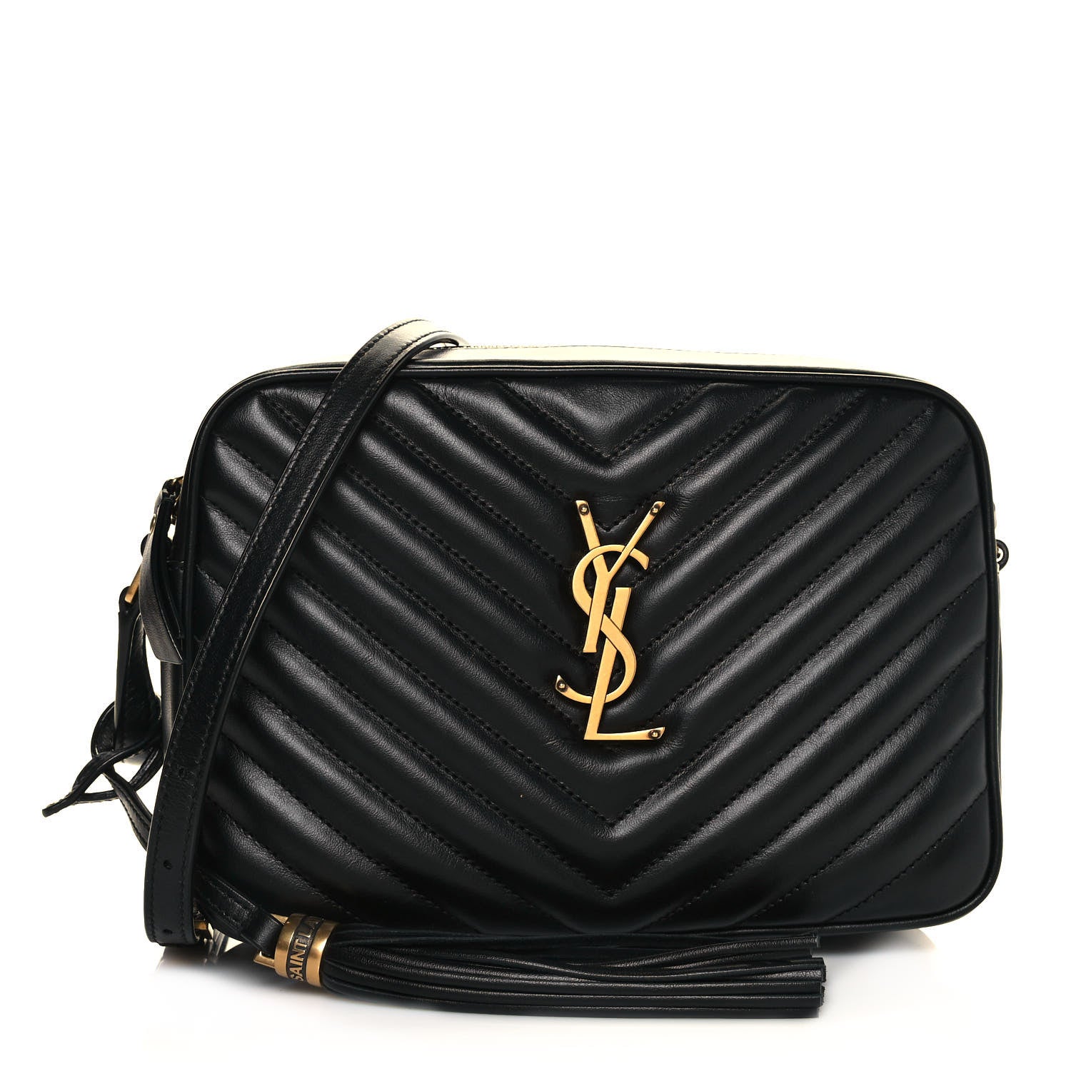Saint Laurent Calfskin Matelasse Monogram Lou Camera Bag Black 1 of 15